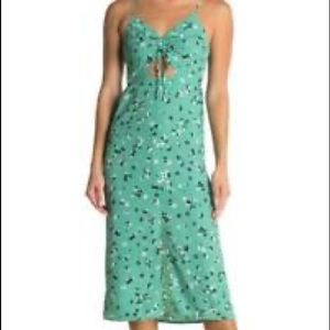 Topshop Floral Midi Dress with Keyhole Cutout